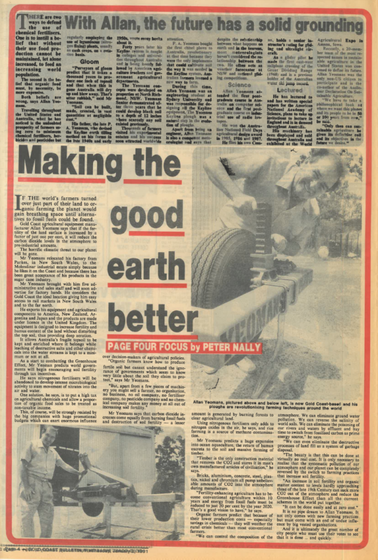 Yeomans newspaper clipping old agronomy