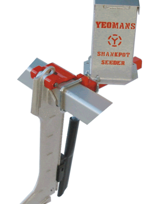 Yeomans shanks with seed boot and tickle pot seeder feeder shankpot