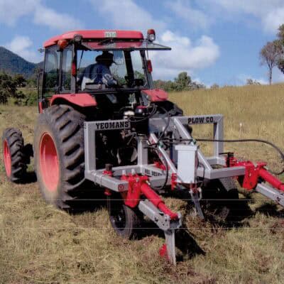 Yeomans plow working fitted with stump jump cylinders also tickle pot seeders