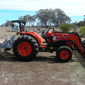 Yeomans quality plow fitted to kubota tractor with Chinese loader