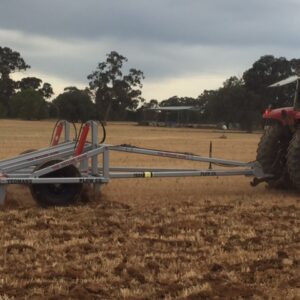 Side view of Yeomans plow - fixed shanks and hydraulic depth control
