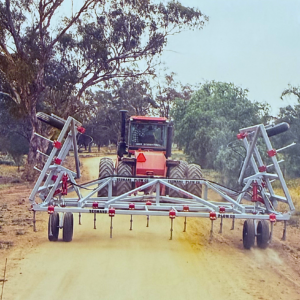Yeomans Folding Wing Plow allows easy transport between paddocks