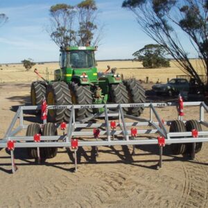 Yeomans Plow with fixed shanks and hydraulic depth control