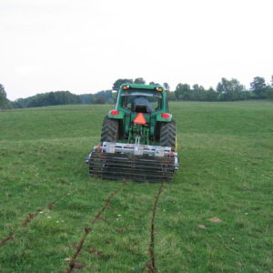 Yeomans keyline plow - green field tickle pot seeders and crumble roller - ground and sub soil aeration