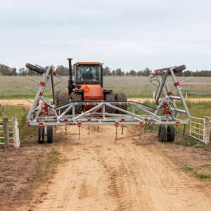 Yeomans folding wing plow to fit through farm gates, trailing plow with hydraulic depth control wheels, shanks with wombat points