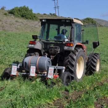 Yeomans Plow plowing against hill